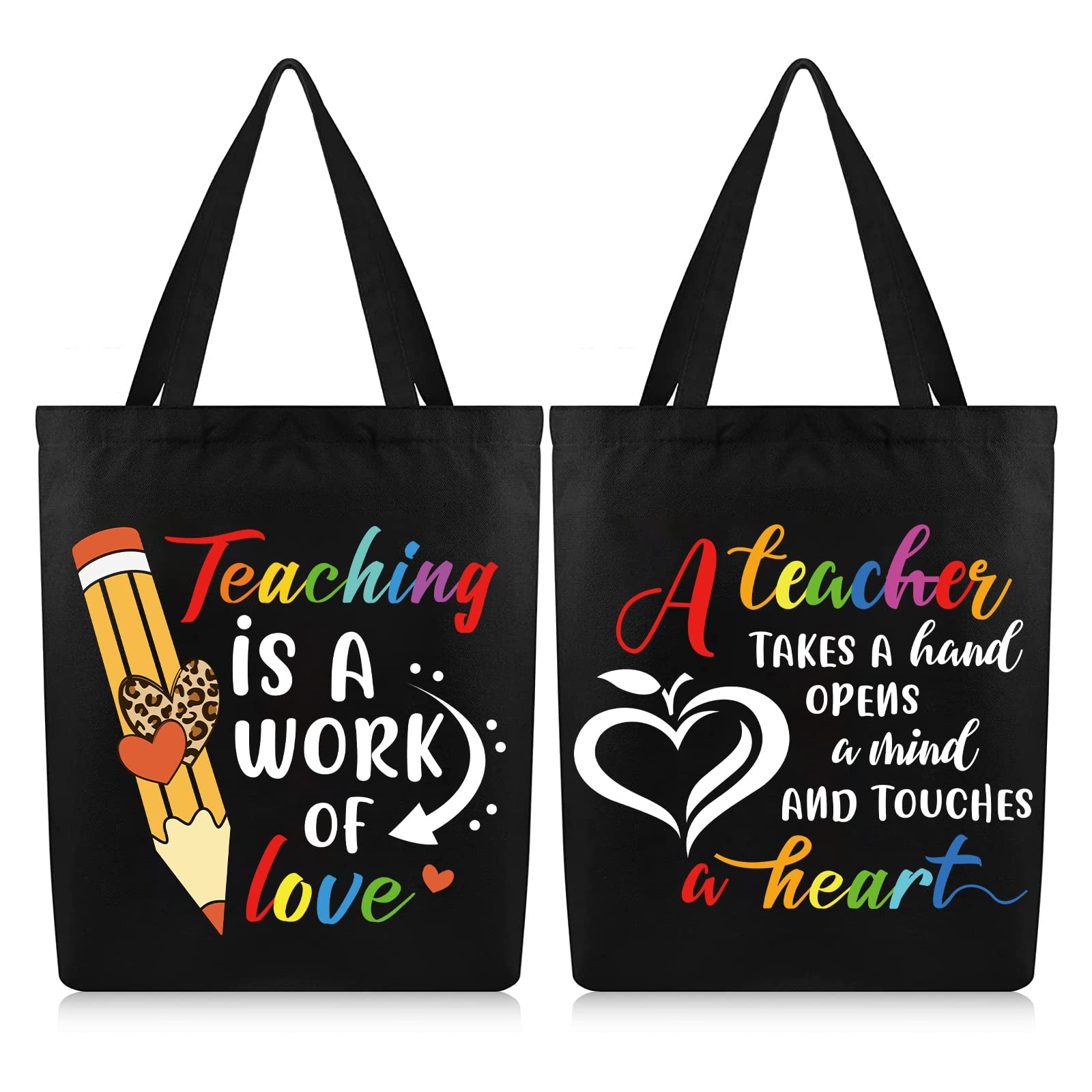 Canvas Tote Bag for Teachers - Cute Appreciation Gift with Pockets | School & Work Essentials