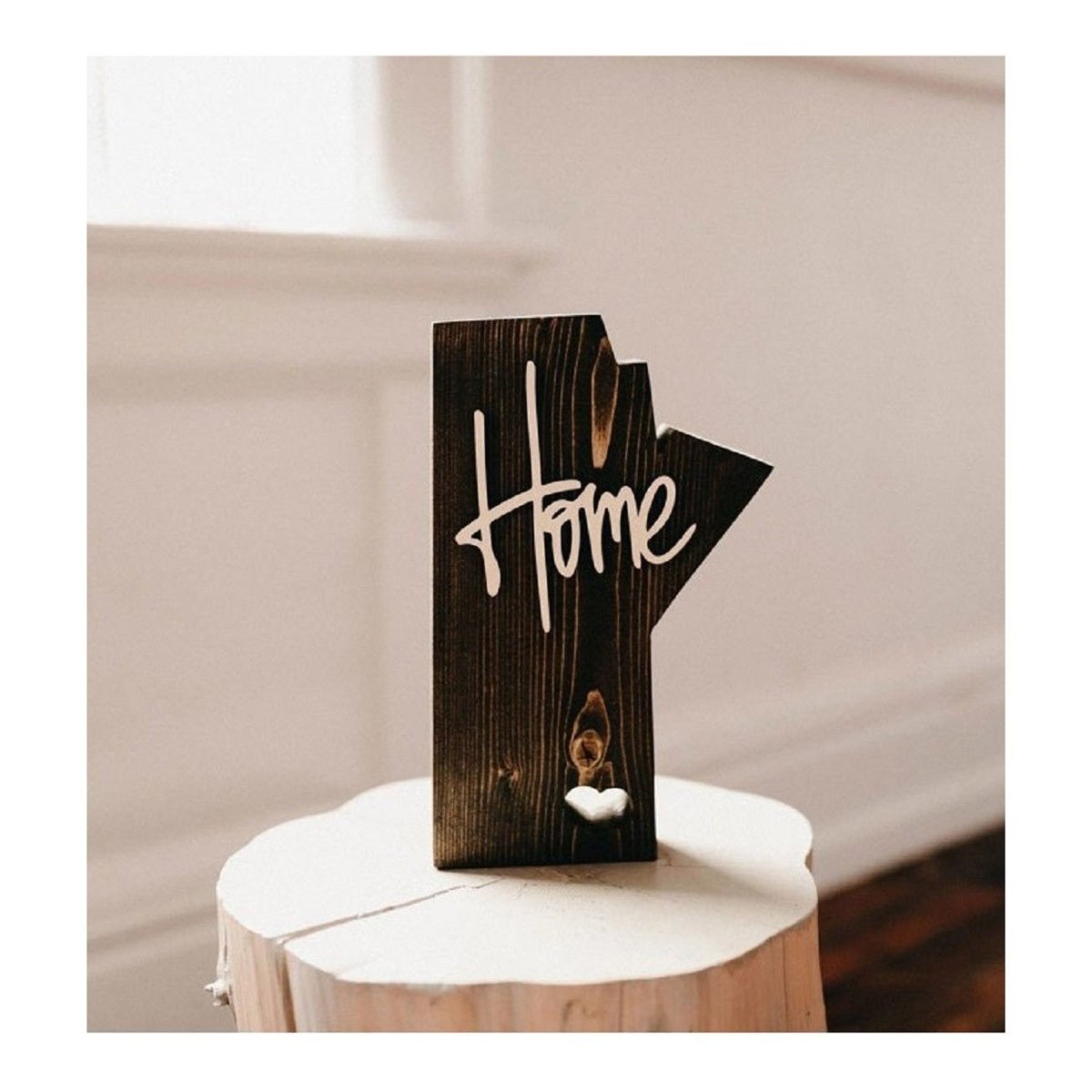 Huron Woodwork Manitoba Block - Premium Wooden Home Decor for Living Room, Bedroom & Office - Handcrafted Rustic Wood Block for Shelf Display, Bookends & Decorative Accents