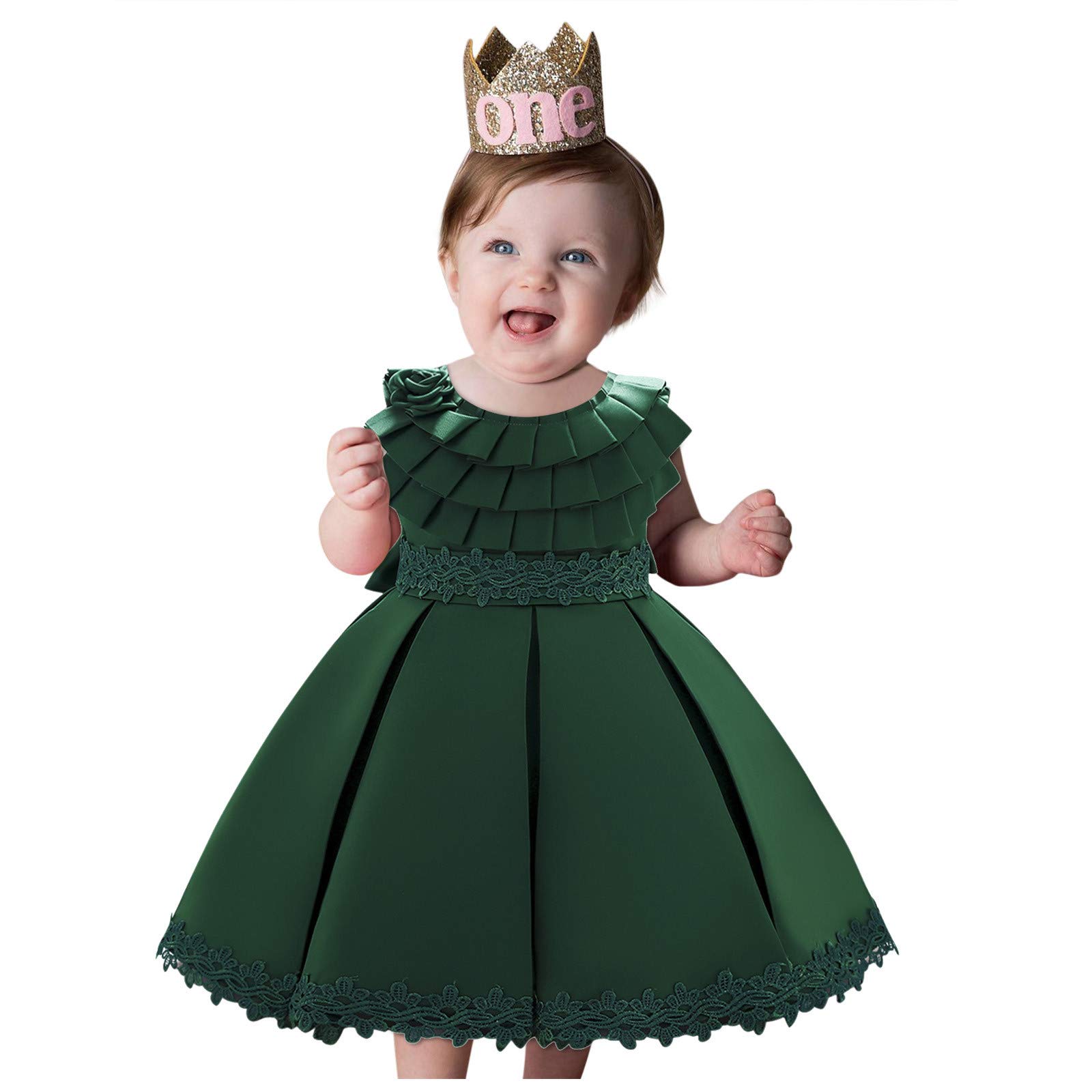 MOMKER Toddler Girls Ruffled Princess Dress for Photoshoot, Wedding, Birthday Party & Pageant - Elegant Bridesmaid Gown for Special Occasions