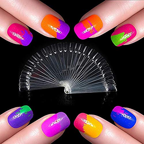 Feadem 120 Pcs Nail Color Display Stand - Spiral Nail Art Chart Holder for Salon & Home Use - Clear Acrylic Nail Polish Organizer for Gel Polish Practice & Professional Nail Showcase