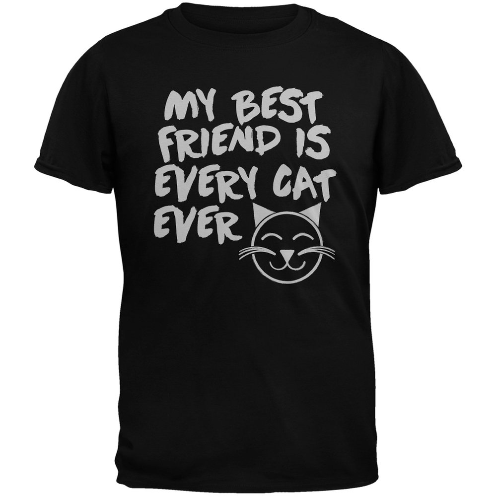 My Best Friend Is Every Cat Ever Black Youth T-Shirt for Casual Wear and Cat Lovers