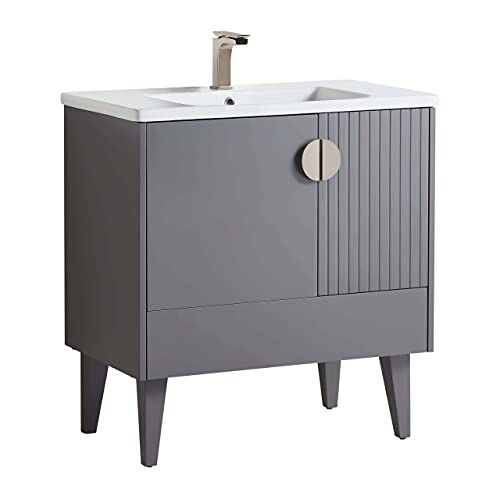 Rock Gray - Satin Nickel Handles