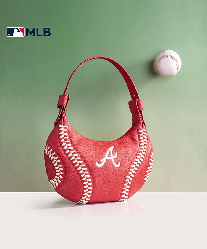 MLB Atlanta Braves Crossbody Hobo Bag for Women - Stylish & Comfortable Purse for Baseball Games, Travel & Everyday Use