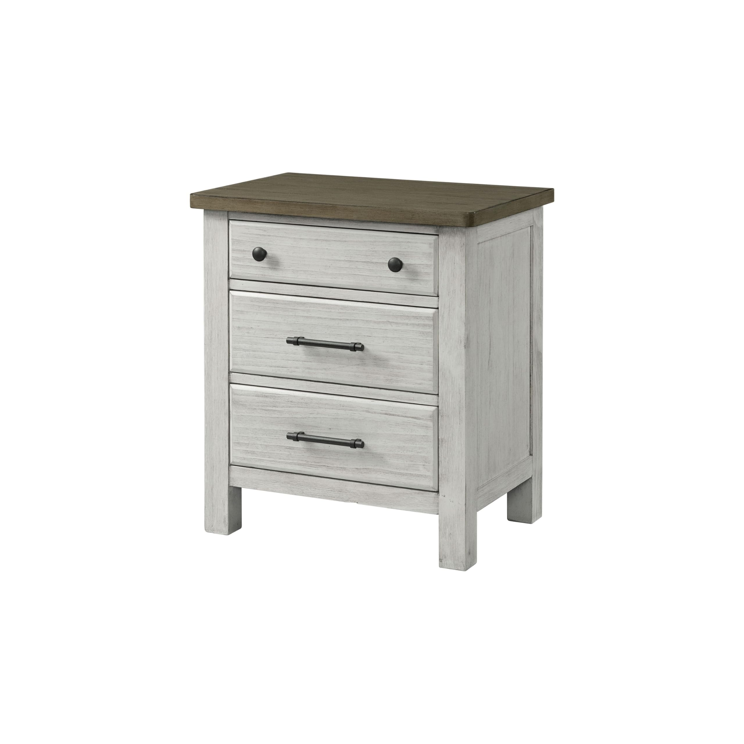 Westwood Design 2 Drawer Nightstand - Solid Wood Bedside Table with Storage, Timber Ridge Finish - Perfect for Bedroom, Guest Room, or Dormitory