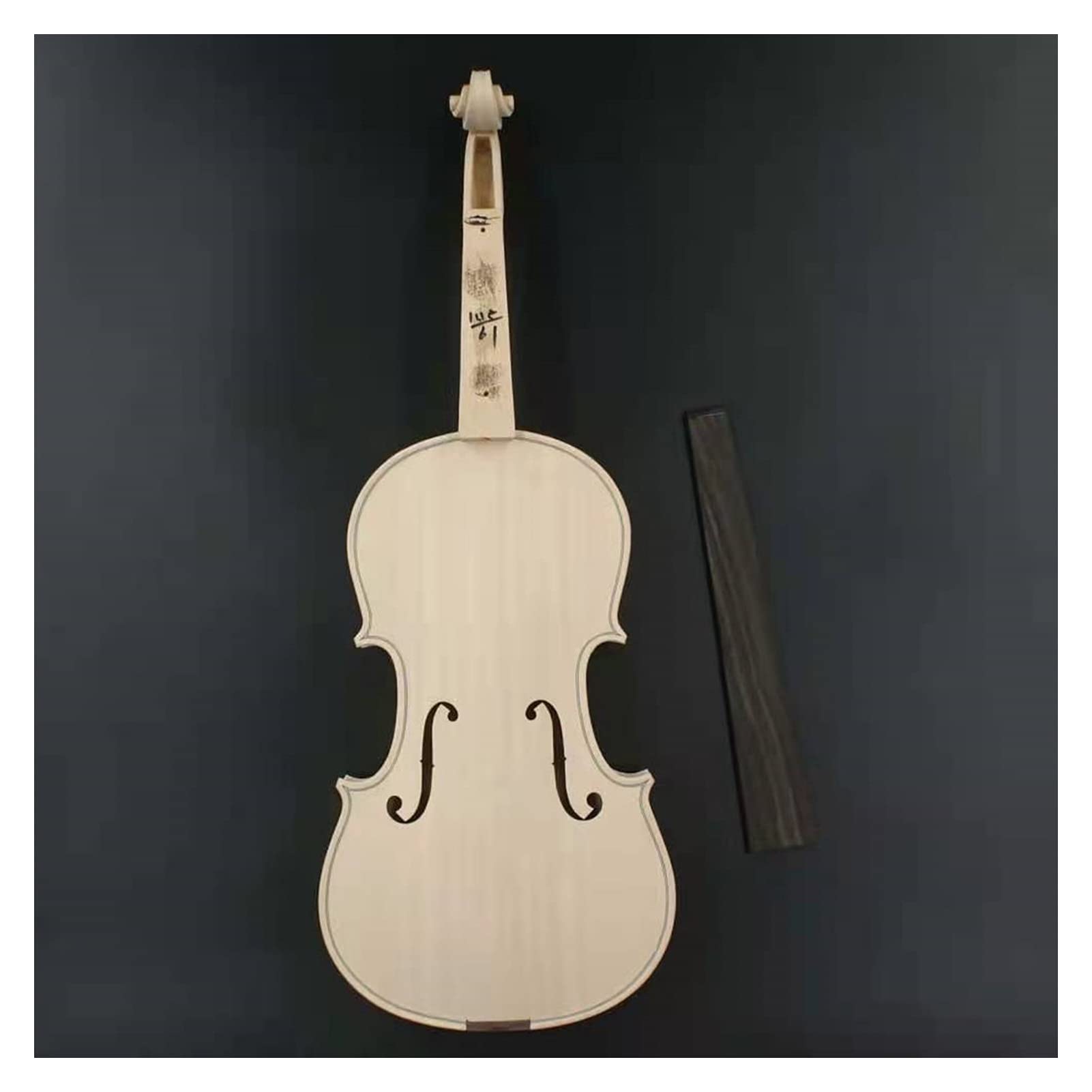 DIY Unfinished Violin Kit - Solid Spruce Top & Maple Back Acoustic Fiddle with Ebony Accessories | Natural Wood Violin Making Supplies for Beginners & Music Lovers | Perfect for Home Crafting, Music Education & Gift Giving
