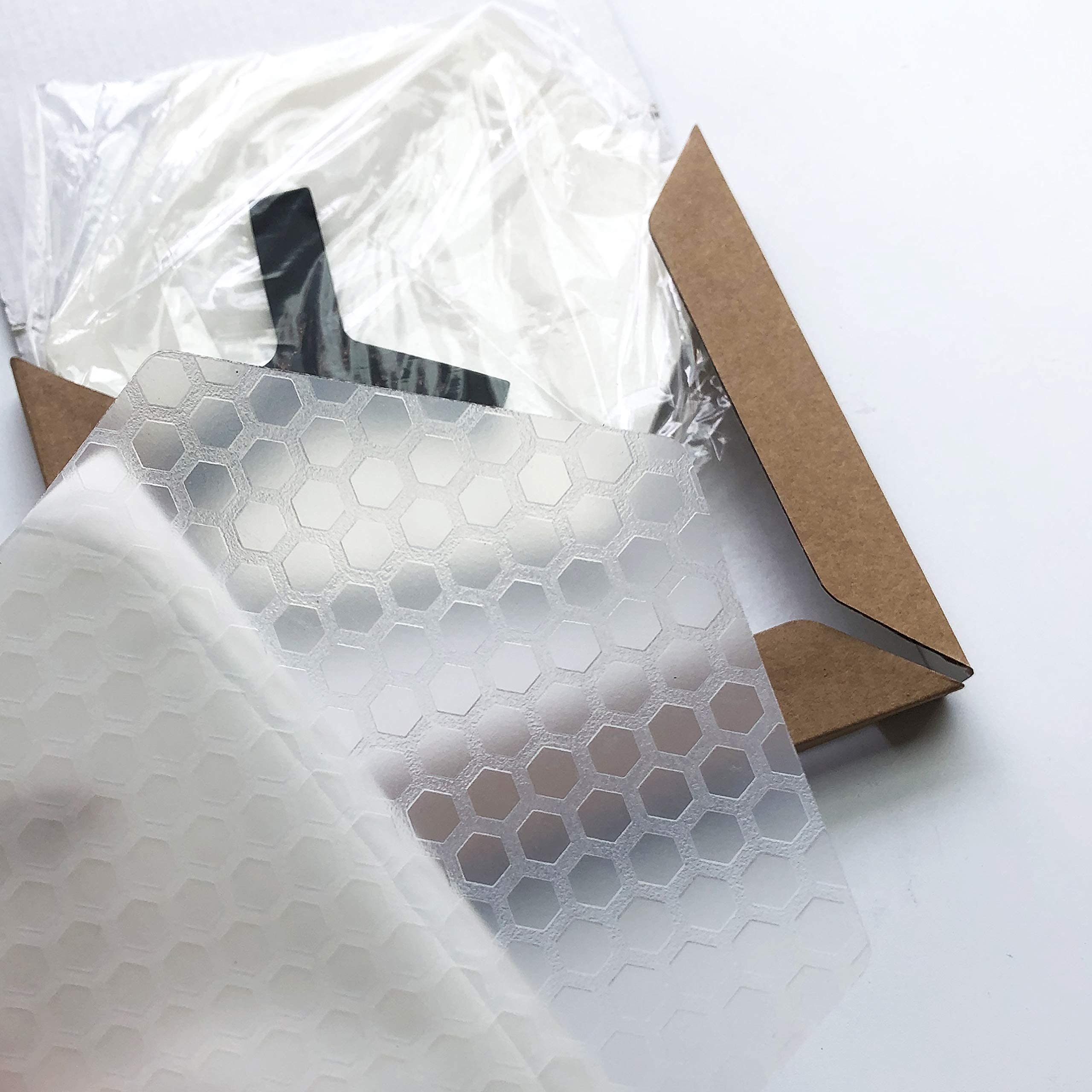 AQUABONA Hexagonal Clear Surf Traction Pad - Non-Slip Semi-Transparent Deck Grip for Surfboards, Longboards & Paddleboards - Perfect for Wave Riding & Water Sports