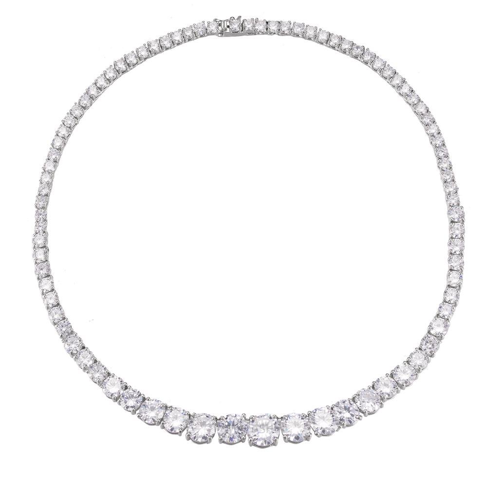 Rhodium Plated Zircon Bridal Wedding Jewelry Set for Women - Elegant Necklace & Earrings Set, Perfect Gift for Mom, Valentine's Day, Birthday & Anniversary | Wedding Accessories, Formal Occasions, Date Night Jewelry