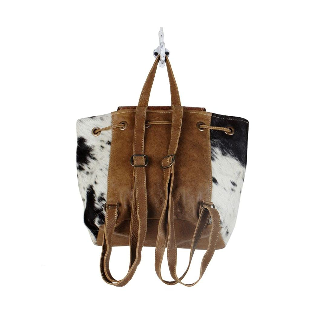 Myra Bag Must Have Backpack - Upcycled Cowhide & Leather S-2843 - Durable & Stylish for Travel, Work & School