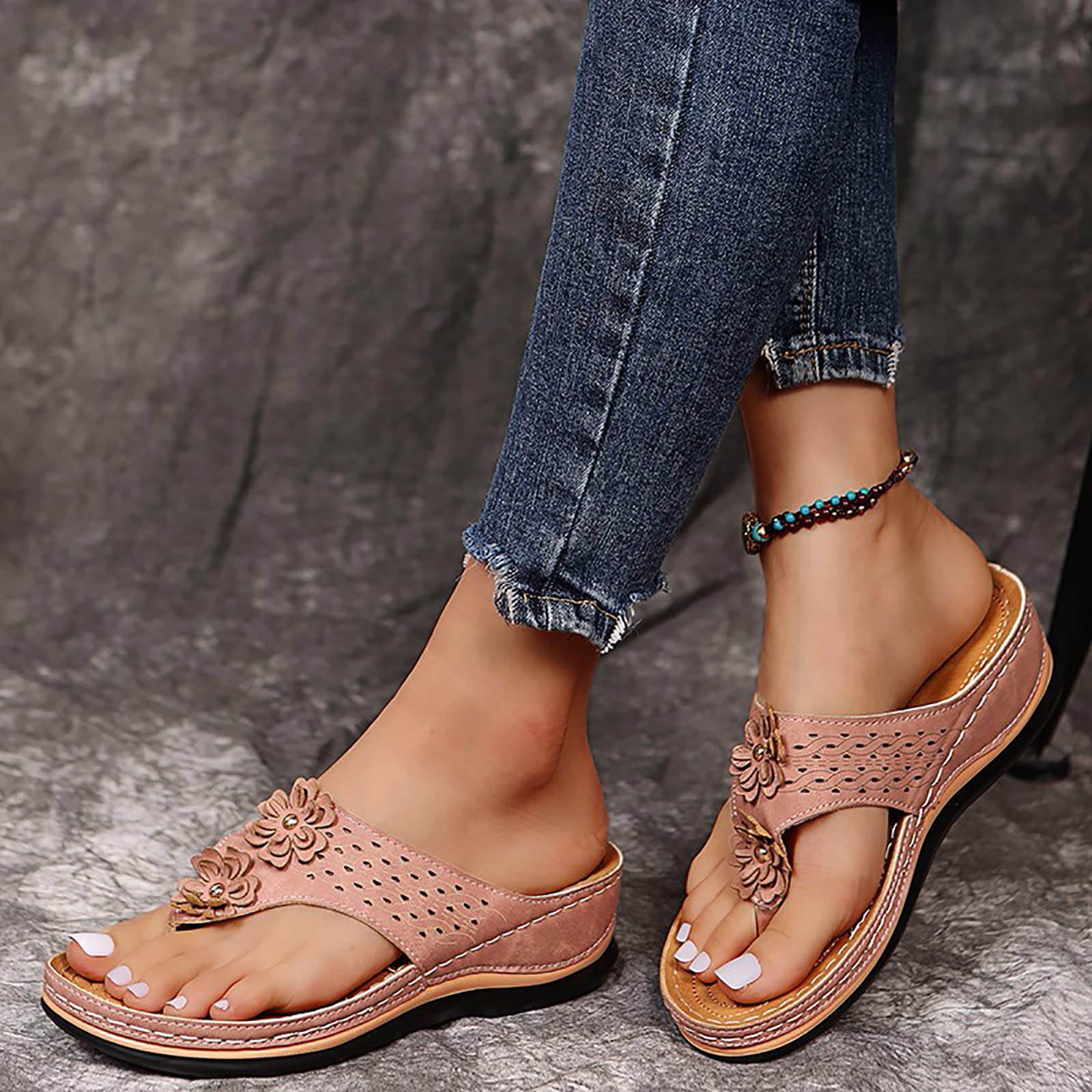 Sparkly Rhinestone Sandals for Women | Dressy Summer Wedge Sandals with Hollow Out Design & Zip Closure | Breathable Comfort for Parties, Weddings & Beach Vacations