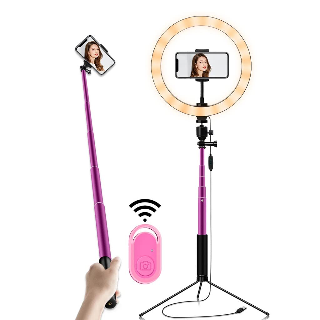 6-in-1 LED Ring Light Kit with Extendable Tripod & Phone Holder - 18