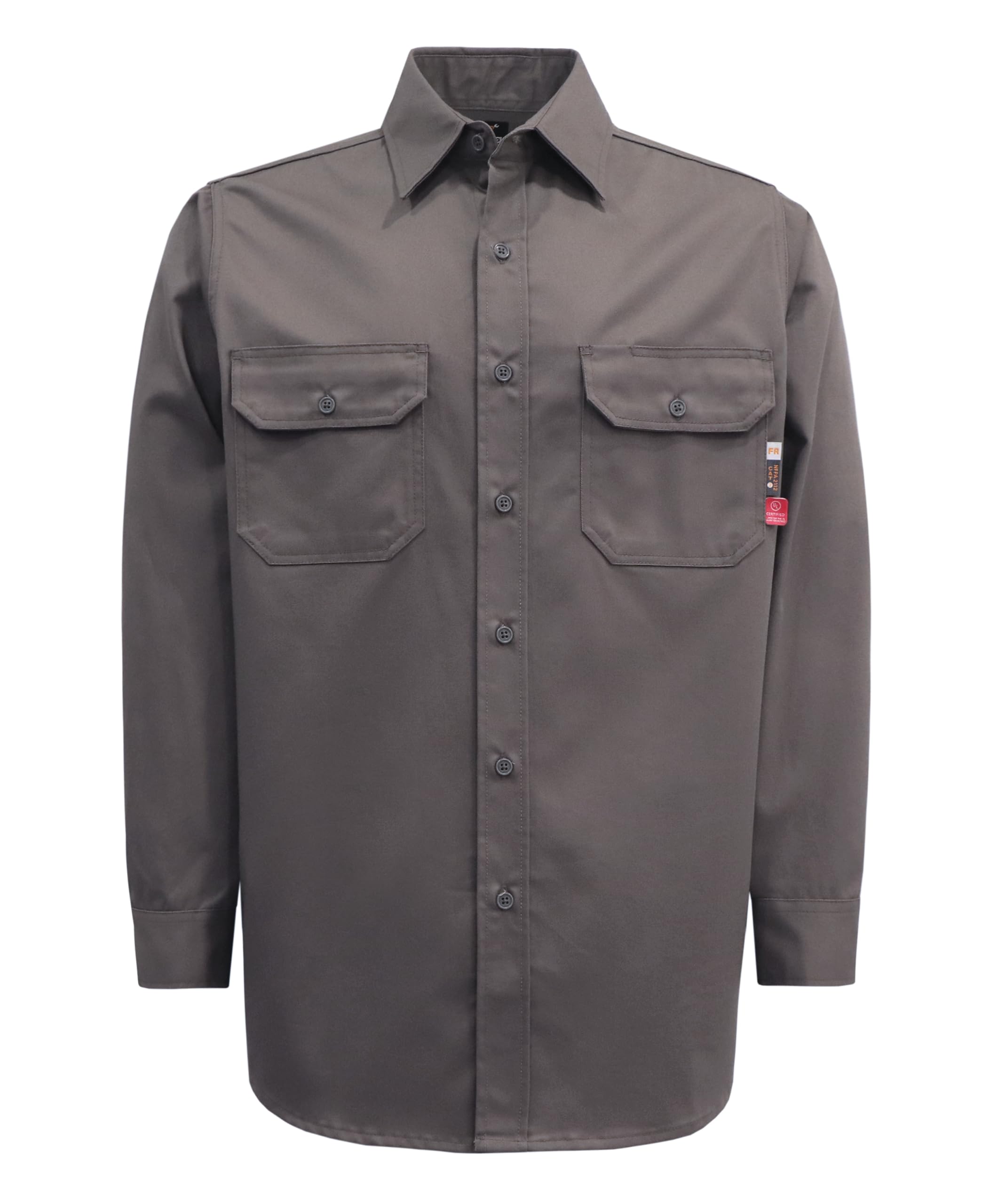 KONRECO FR Men's Button Down Flame Resistant Shirts HRC2 Certified - Durable Welding Work Shirts for Safety & Comfort in Industrial Workplaces