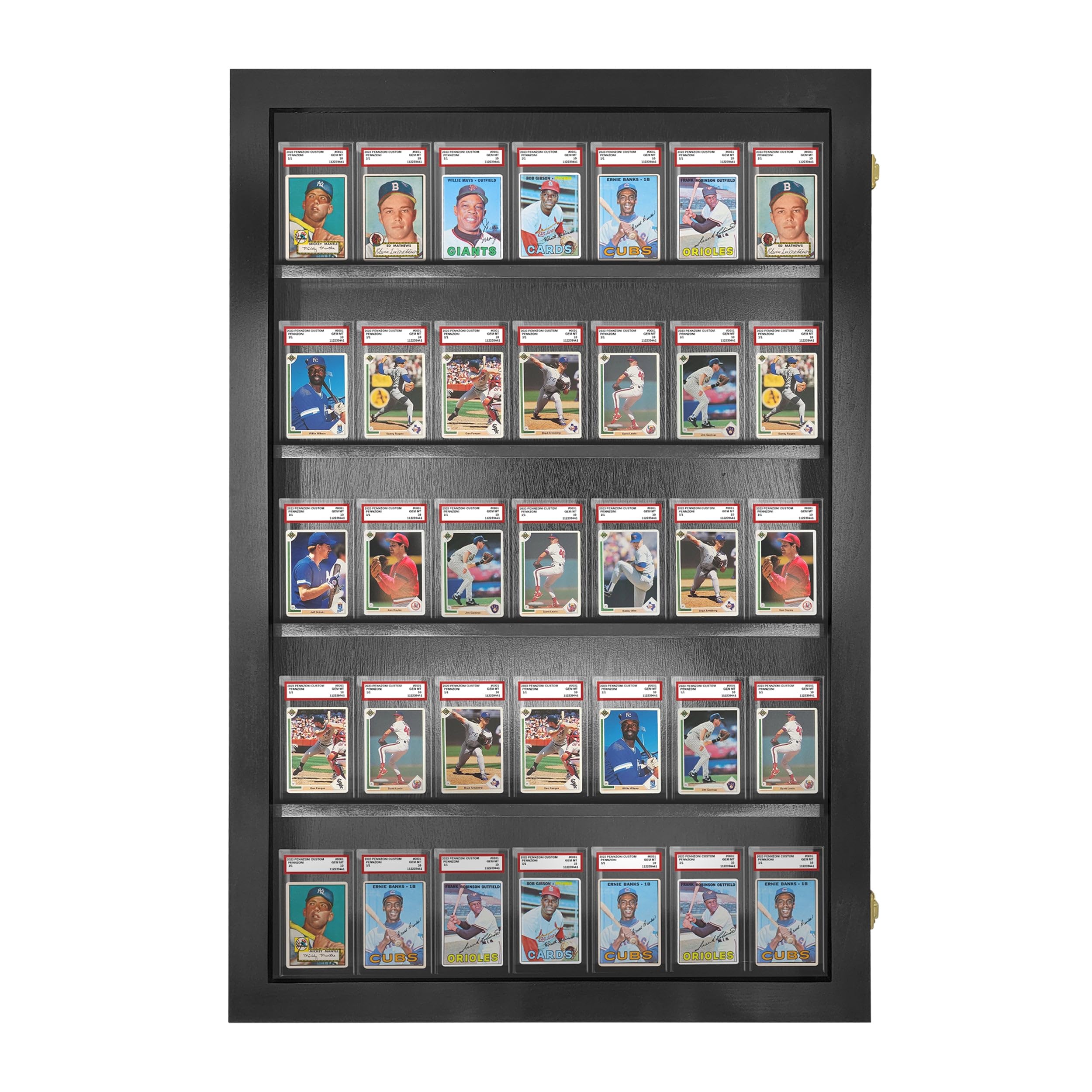35 Graded Baseball Card Display Case - Lockable Sports Card Frame with UV Protection for PSA Graded Cards - Perfect for Pokemon, Football & Basketball Card Collections - Ideal for Home Display, Office Decor & Collector Showcases