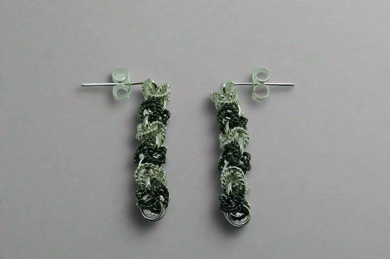 Sterling Silver Oxidized Polished White Earrings - Elegant Jewelry for Women, Perfect for Parties, Weddings & Everyday Wear