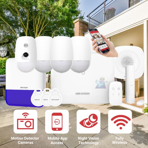 Hikvision AX Pro Wireless Security Alarm System Kit - Home & Business Intrusion Detection with Smartphone Alerts - Perfect for House, Office, and Store Protection