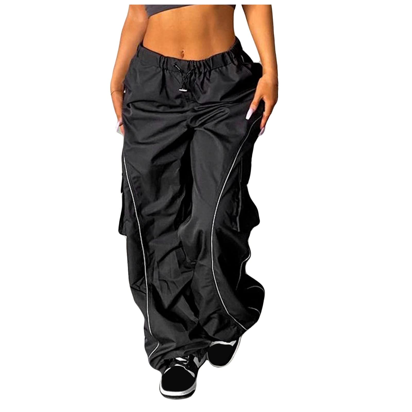 Women's Baggy Cargo Pants Y2K High Waisted Wide Leg Loose Hip Hop Joggers - Casual Streetwear & Sports Trousers for Women | Perfect for Hip Hop Dance, Street Fashion & Everyday Wear