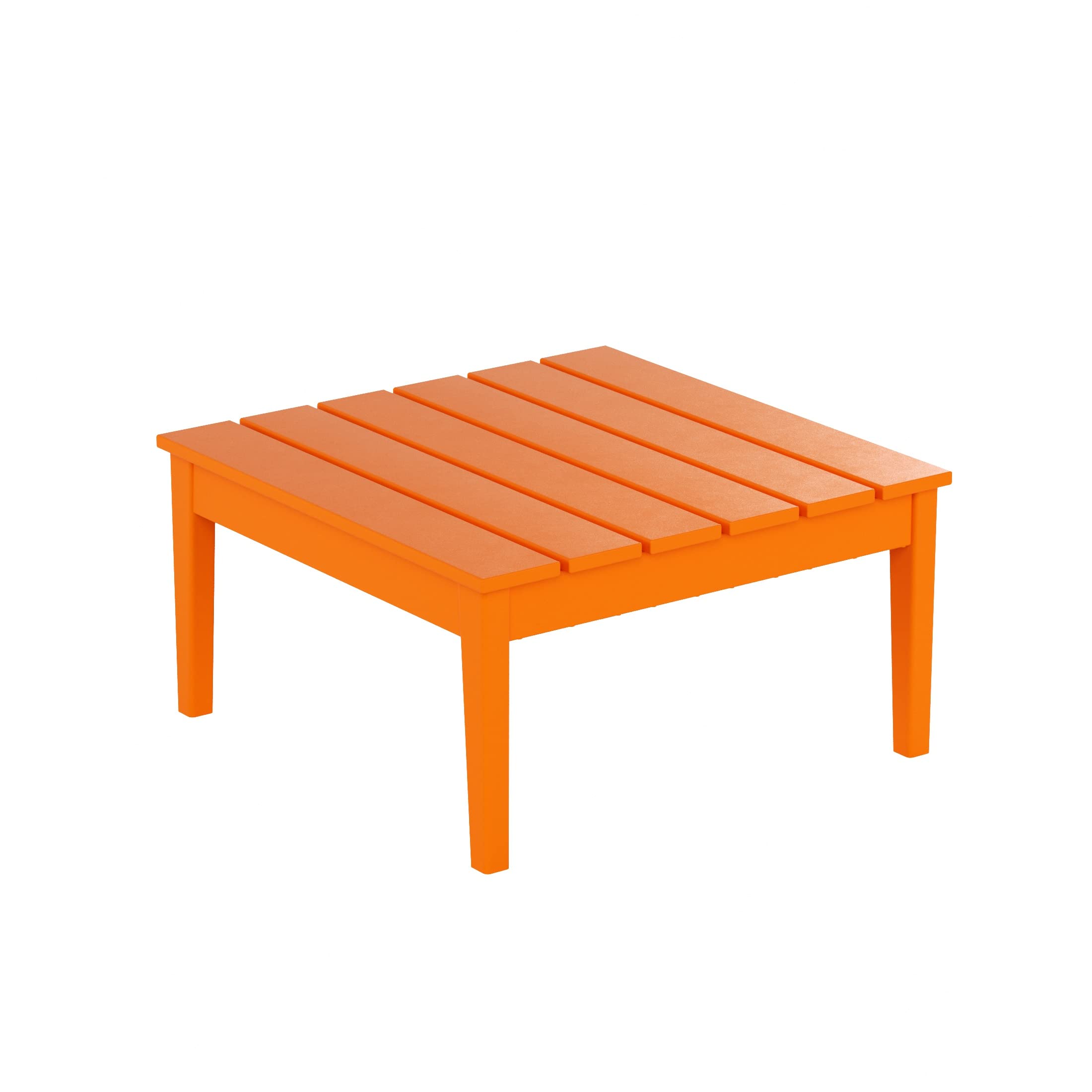 WestinTrends 32 Inch All-Weather Poly Lumber Outdoor Coffee Table - Square Adirondack Patio Table in Orange - Perfect for Poolside, Deck, Garden & Backyard Relaxation
