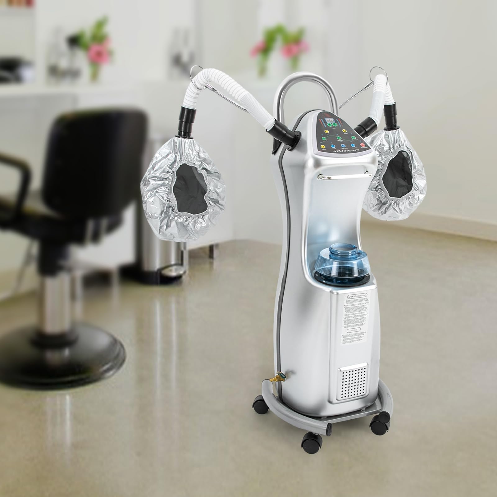 7 in 1 Professional Salon Stand Hair Steamer - 650W Hooded Hair Dryer with Wheels - Multifunctional Hair Color Processor & Treatment Machine for Salon & SPA - Perfect for Deep Conditioning, Keratin Treatments & Scalp Therapy