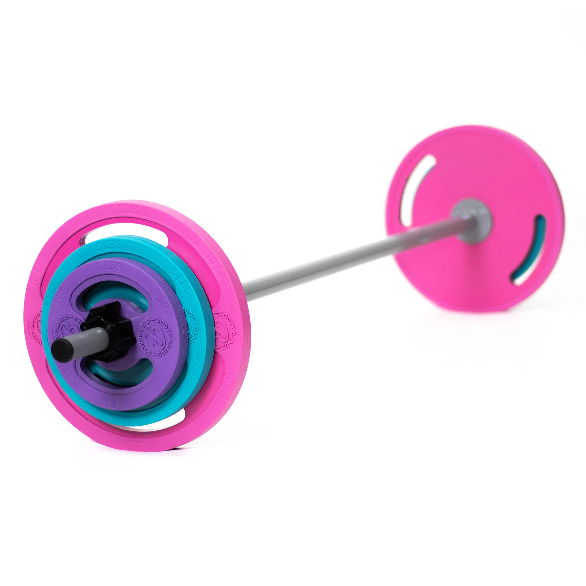 Women's Barbell Set with 4ft Straight Bar & Colorful Weight Plates - Premium Steel Weighted Bar for Home Gym & Strength Training - Perfect for Women's Fitness, Weightlifting & CrossFit Workouts