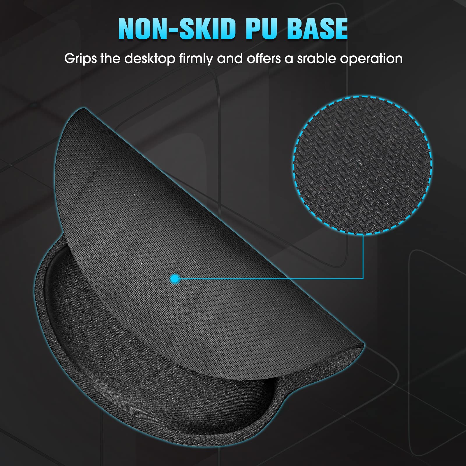 **Yunsailing 8-Pack Ergonomic Mouse Pad with Wrist Rest – Gel Memory Foam for Pain Relief – Comfortable Computer & Laptop Mouse Pad for Office, Gaming, and Home Use (Solid Black)**