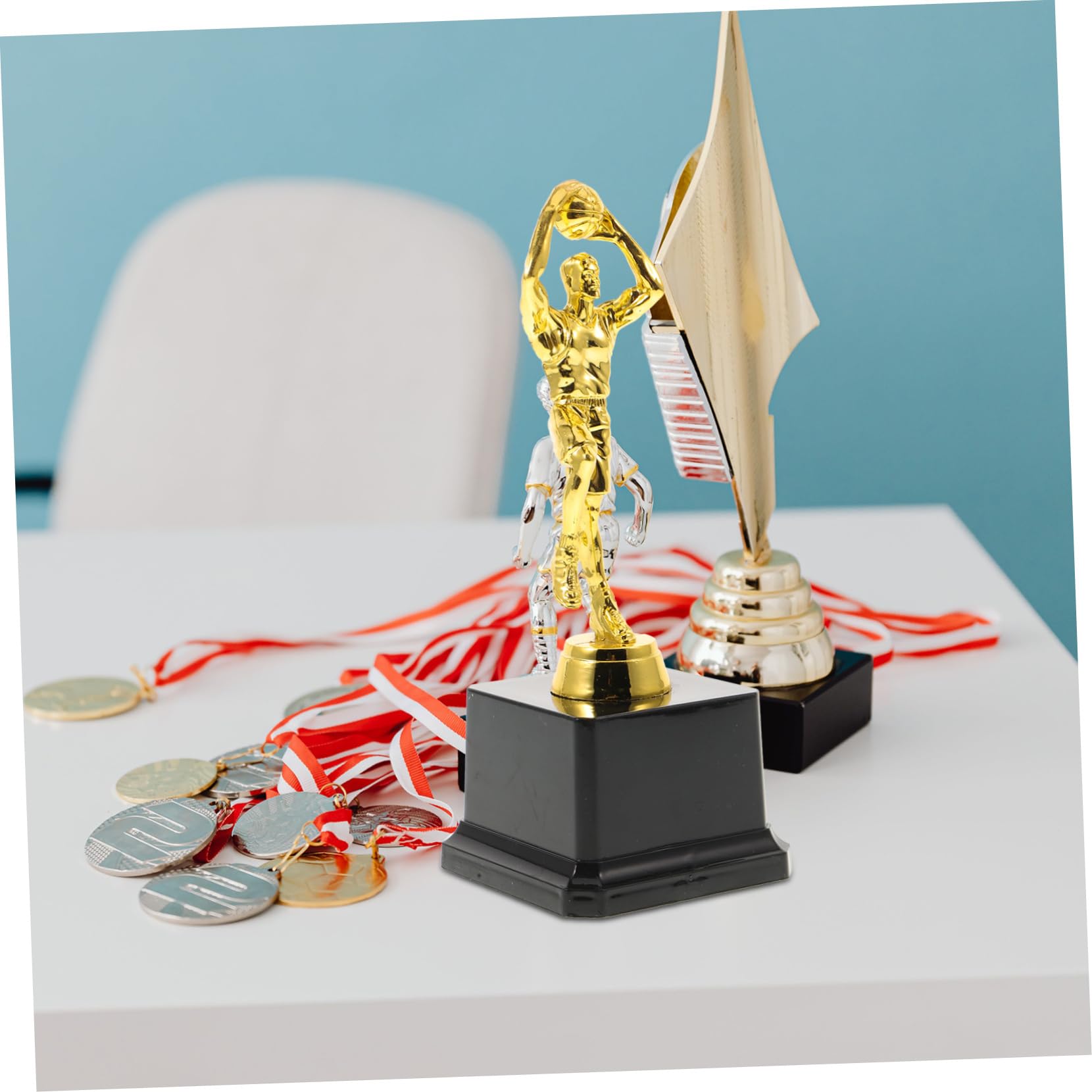 BRIGHTFUFU 2-Pack Classic Basketball Trophy Figurine - Commemorative Sports Award for Basketball Tournaments, Team Awards & Player Recognition