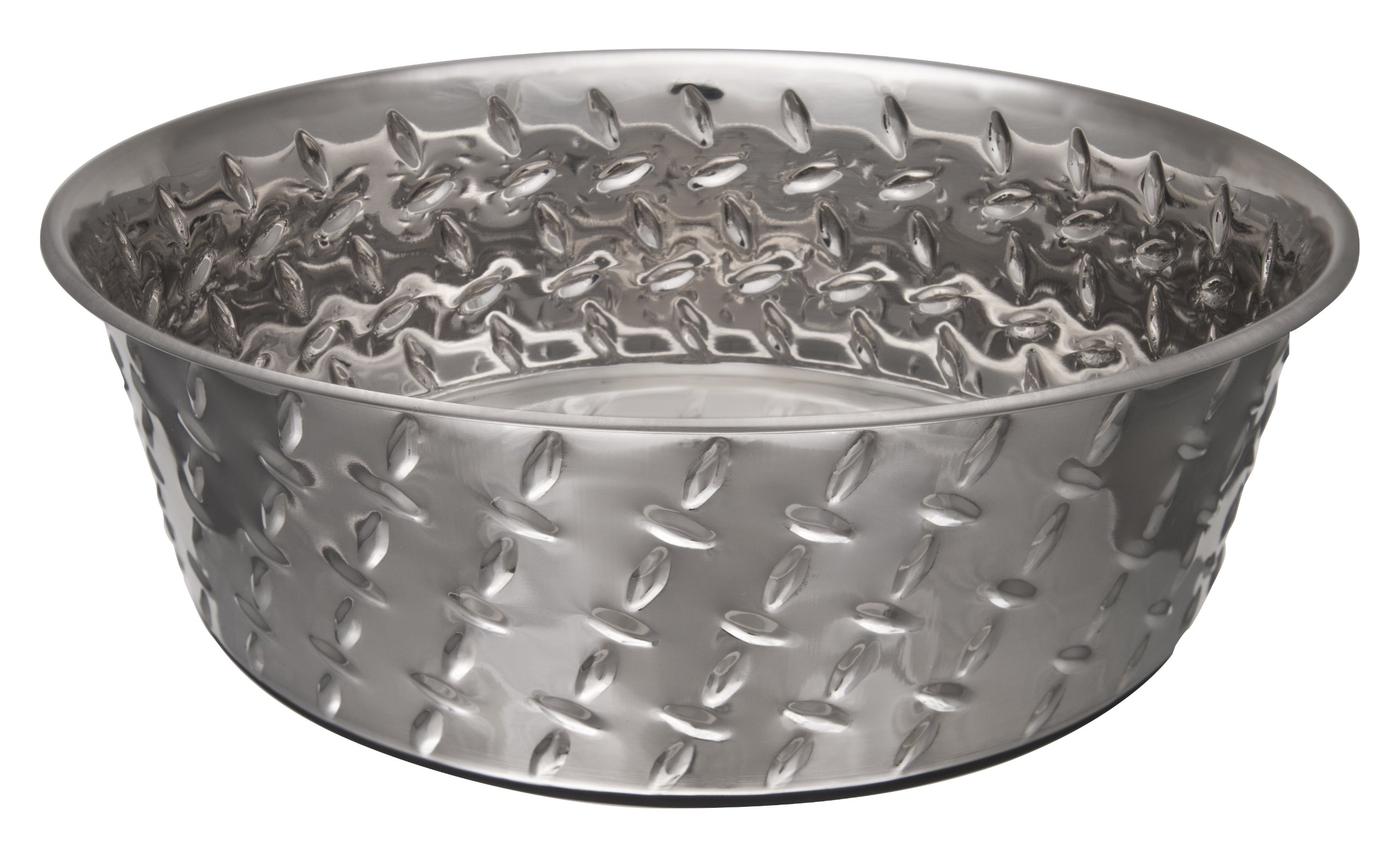 Premium Diamond Plated Dog Bowl with Non-Slip Base - 5 Quart Stainless Steel Pet Food & Water Dish - Durable & Elegant for Indoor/Outdoor Feeding - Perfect for Large Dogs