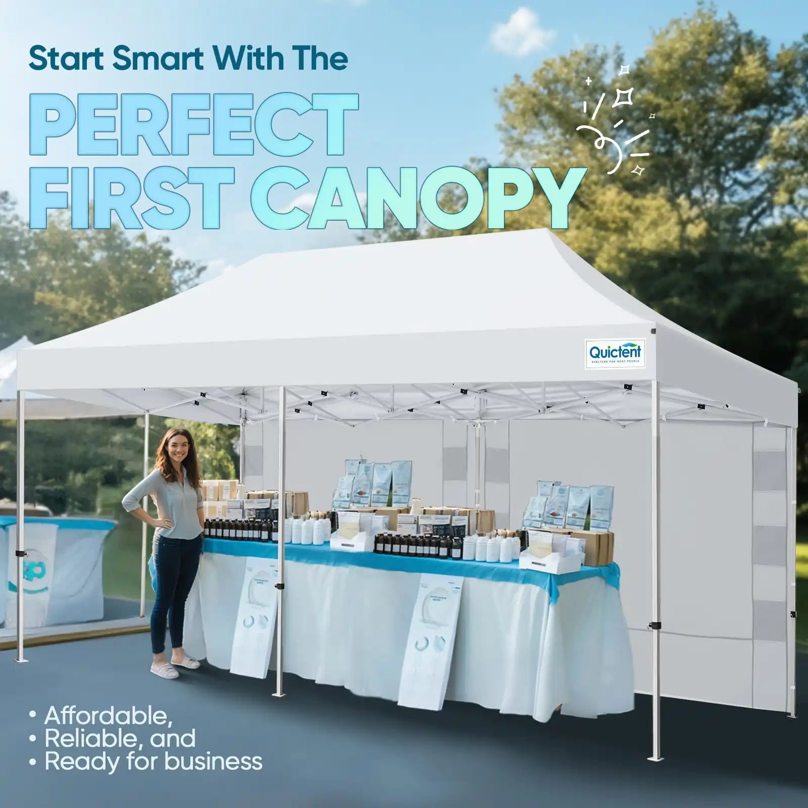 Heavy Duty Commercial Pop Up Canopy Tent - Waterproof Instant Shelter for Outdoor Events, Parties, Markets & Camping