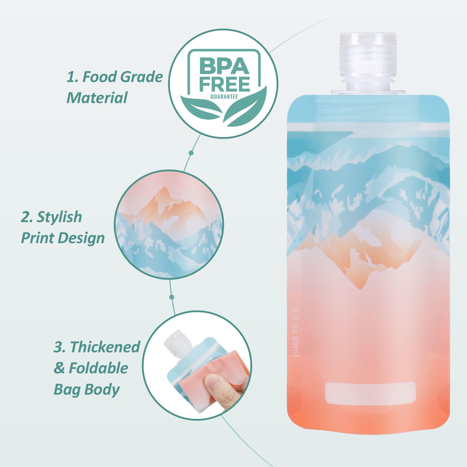 PACKISM 15-Pack 3oz Leak-Proof TSA Approved Travel Toiletry Bottles - Slim & Lightweight Space-Saving Containers for Shampoo, Conditioner, Lotion & Body Wash - Perfect for Air Travel, Camping & Gym Use