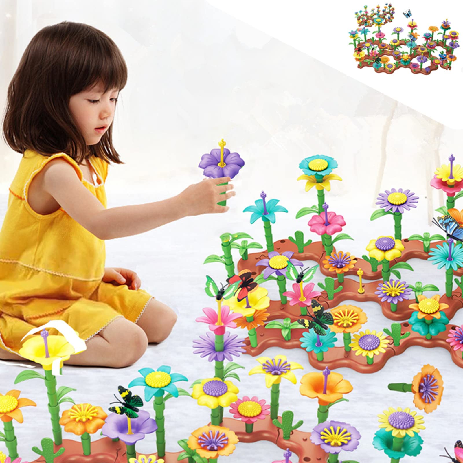 DIY Garden Building Blocks Set - Creative Flower Arrangement & Assembling Toys for Kids, Boys & Girls | Educational STEM Learning Toy for Children | Perfect for Indoor Play, Birthday Gifts & Classroom Activities