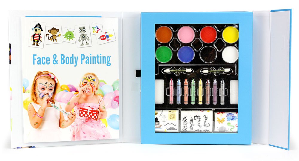 Spicebox Kids Face Painting Kit - Safe & Non-Toxic Face Paint Set for Children's Birthday Parties, Halloween Costumes & Creative Play