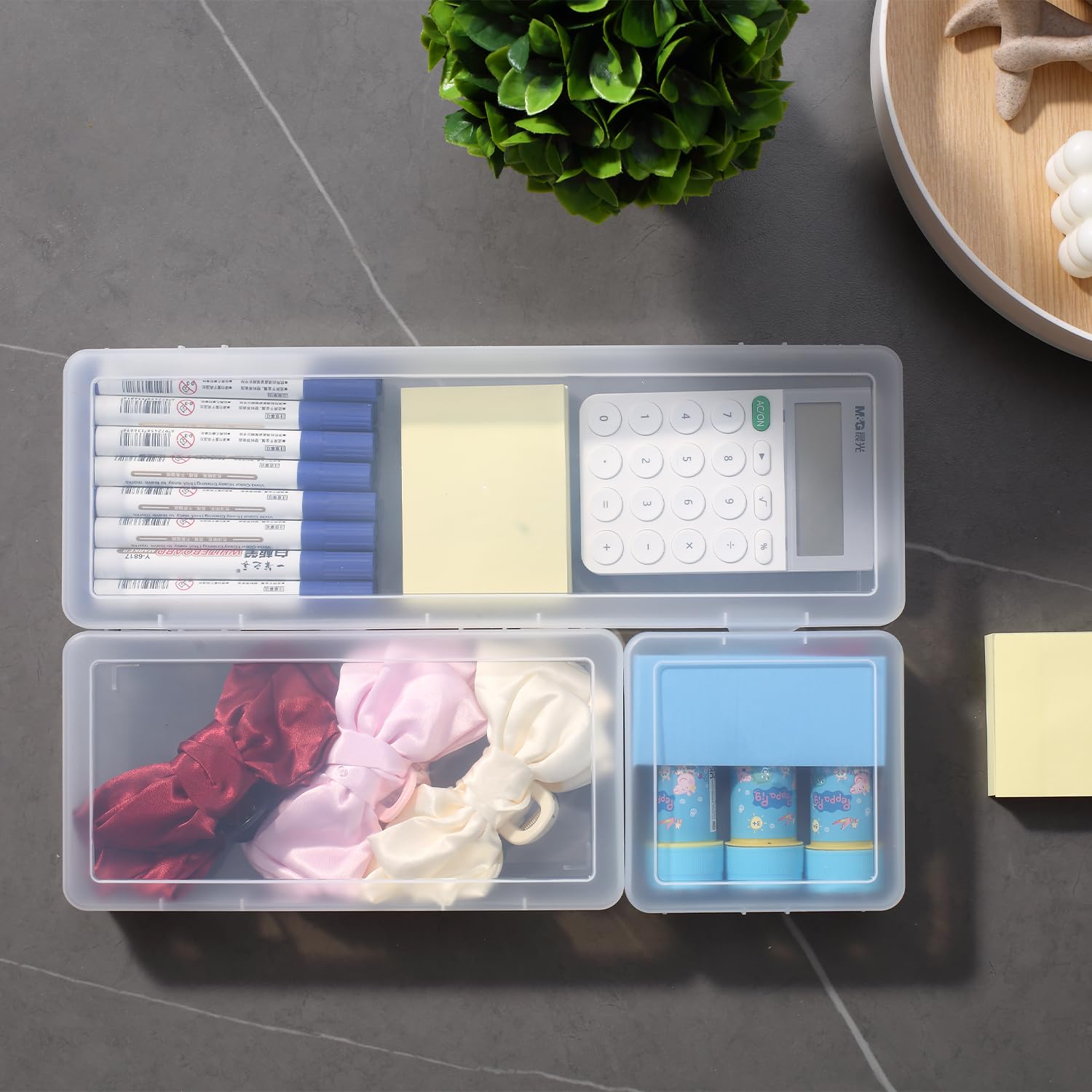 Stackable Plastic Clear Storage Box Containers with Latching Lid - 18 Pack Small Clear Organizer for Art Crafts, Pencils, Legos, Crayons, Beads & Jewelry - Perfect for Home, Office & Classroom Organization