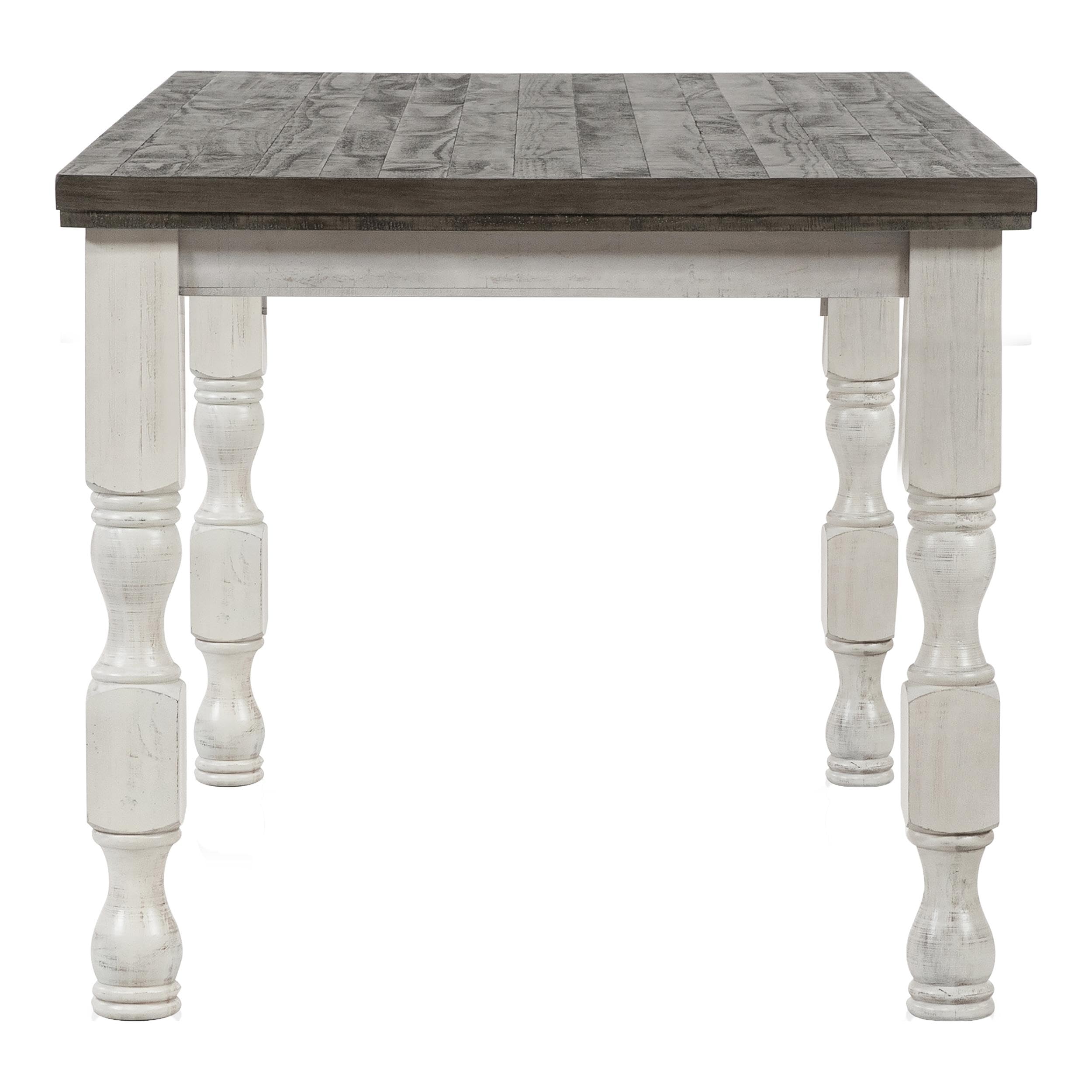 Antique White Treon Wood Rectangle Counter Height Dining Table - Modern Farmhouse Style for Kitchen, Dining Room & Small Spaces