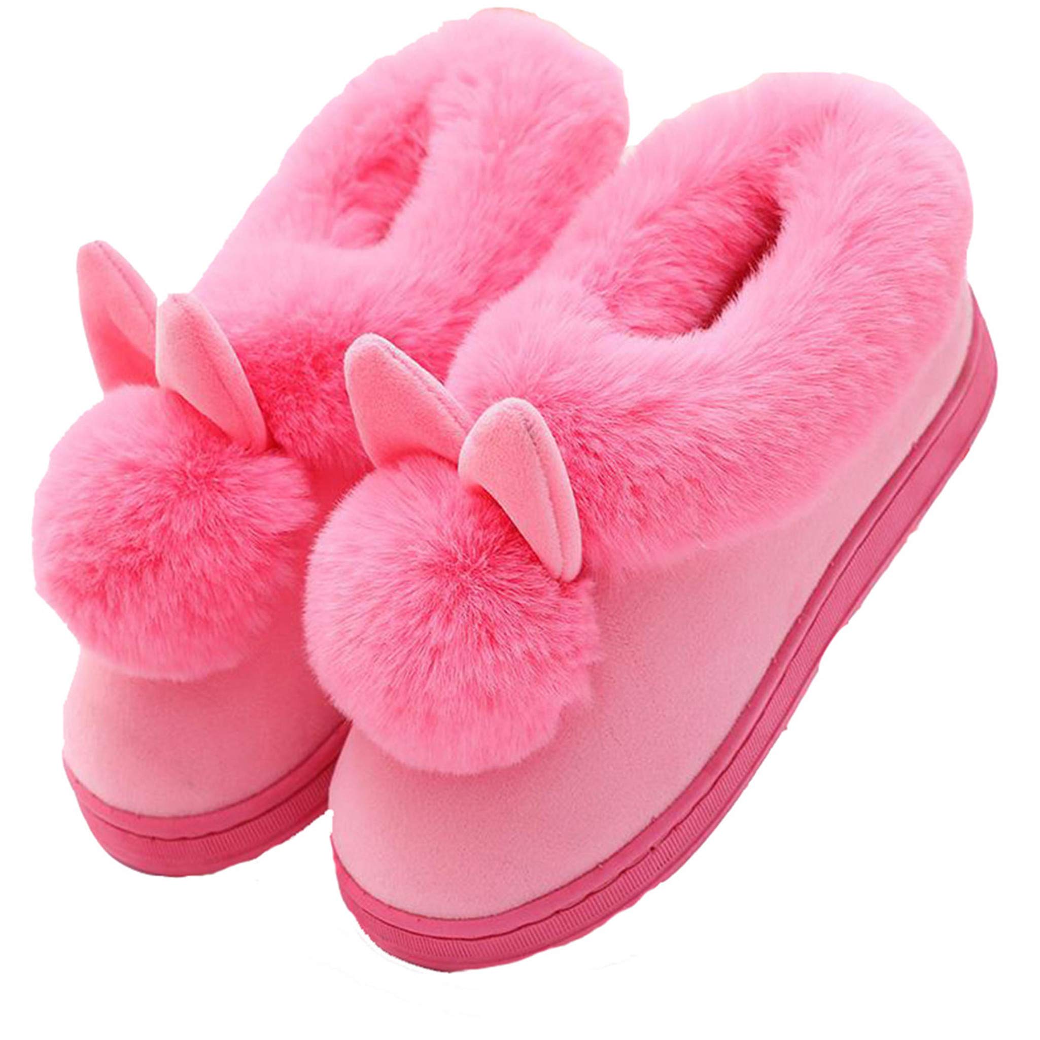 YILANLAN Women's & Men's Cotton Slippers with Rabbit Ears - Cozy Animal Slippers for Indoor Comfort, Home Relaxation, and Casual Wear