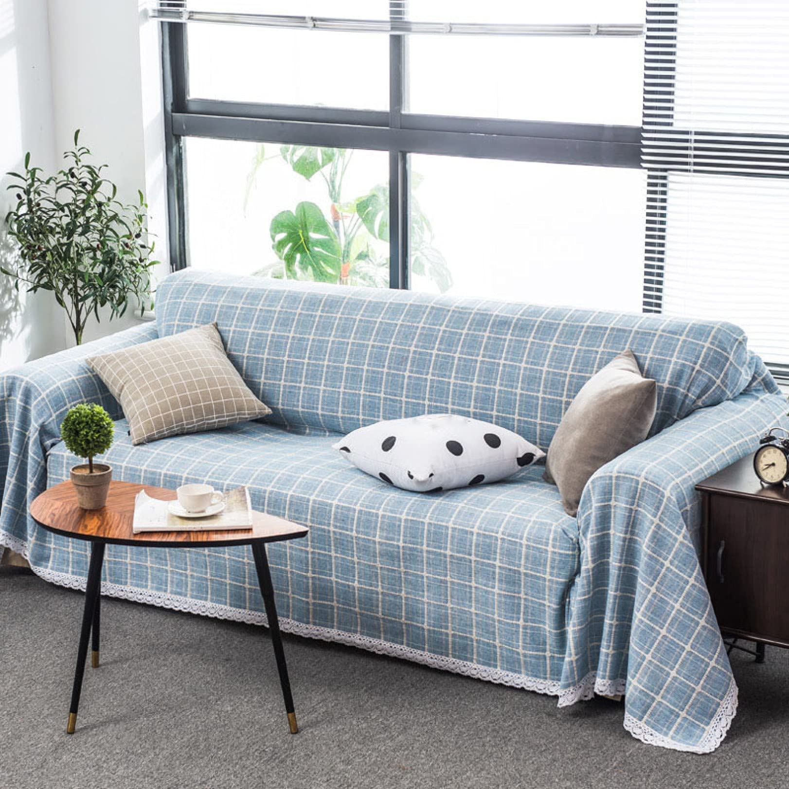 U-Shaped Non-Slip Sofa Cover - Breathable Polyester Furniture Protector with Anti-Skid Foam for Couches & Sectionals | Pet-Friendly Couch Slipcover for Dogs & Cats | Perfect for Living Room, Family Room & Pet Owners