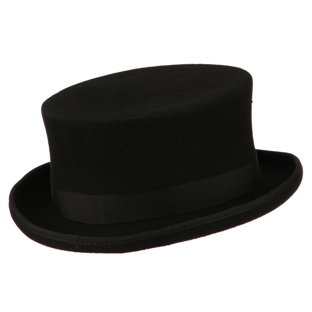 Premium Black Wool Felt Top Hat for Men - Classic Victorian Style Formal Hat for Weddings, Costume Parties & Steampunk Events