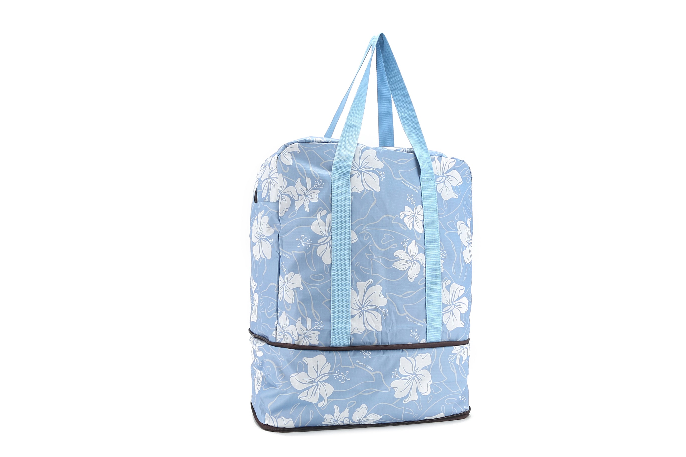 Foldable Duffle Bag for Travel & Gym - Water-Resistant Sophie Hibiscus Blue Carry-On Luggage | Perfect for Weekend Trips, Sports Gear & Workout Essentials