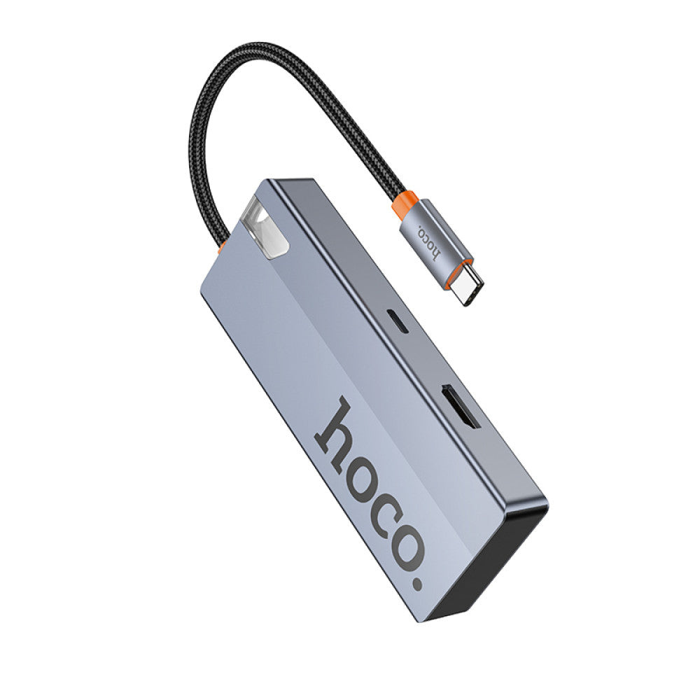 HOCO 5-in-1 USB C Hub with 3 USB 3.0 Ports, 4K HDMI, 100W PD Charging - USB C to USB A Adapter for MacBook Pro, Dell XPS, iPad Pro - Perfect for Home Office, Online Meetings & Multi-Screen Work