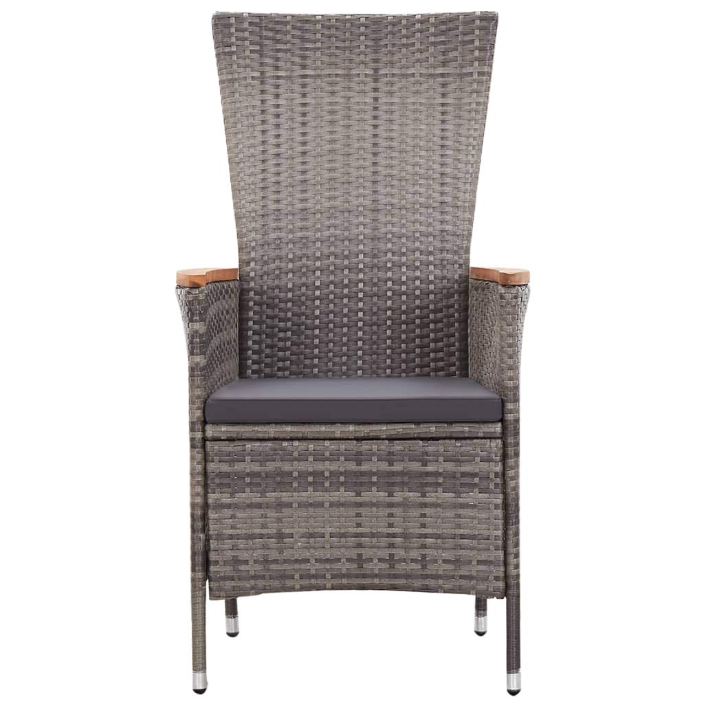 FAMIROSA 2-Piece Outdoor Patio Chairs Set with Cushions - Gray Poly Rattan Furniture for Garden, Poolside, Deck & Backyard Relaxation