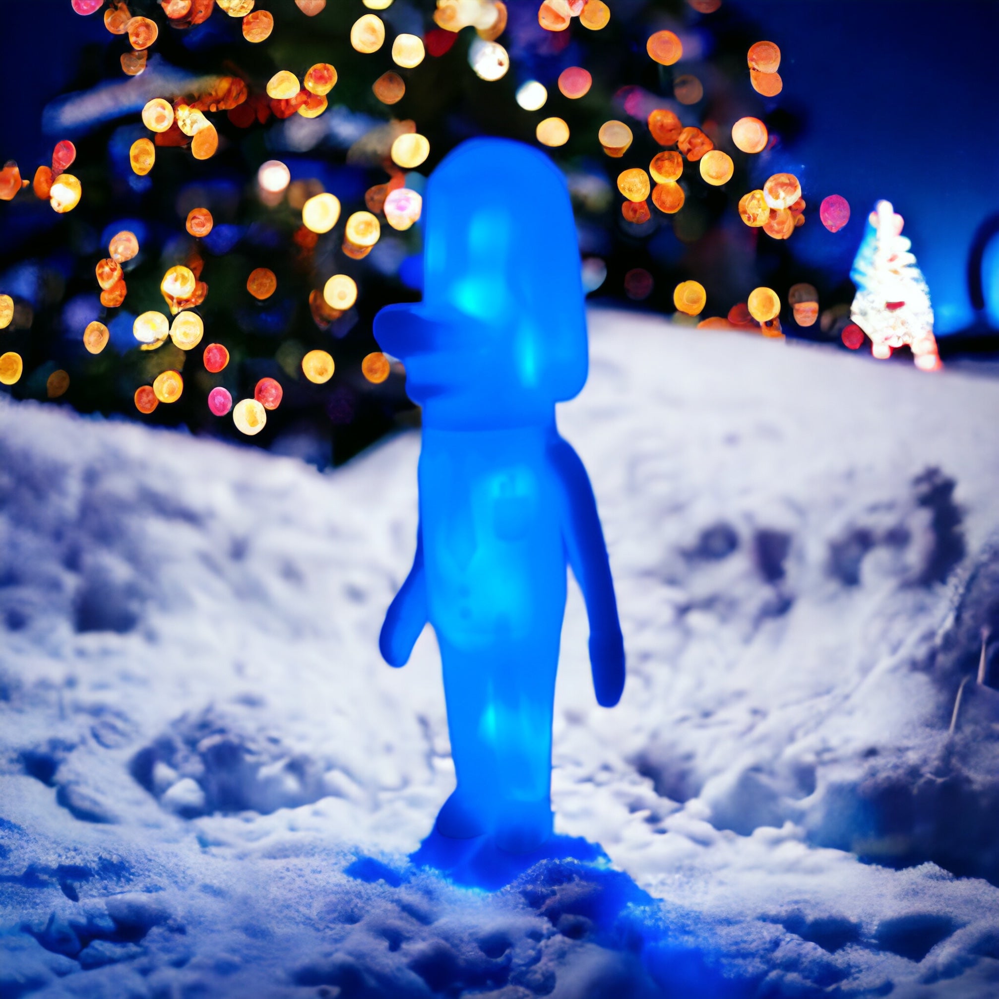 Clear With Stuff Inside Glow Dog by Vincent Scala - Unique Glowing Dog Figurine for Home Decor, Night Light & Gift Idea