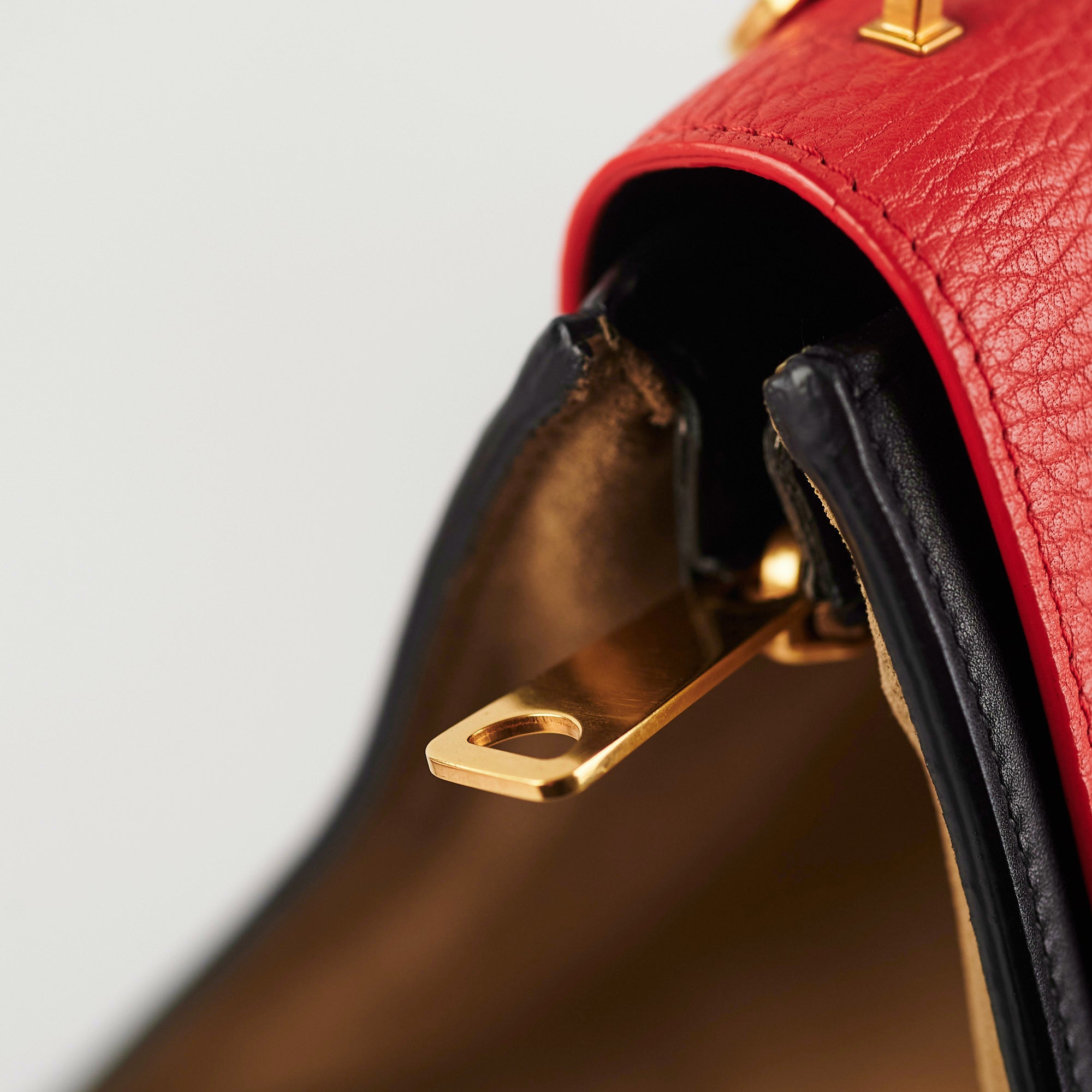 Celine Trapeze Small Handbag in Coral & Black - Elegant Crossbody Bag for Women | Perfect for Work, Travel & Evening Events