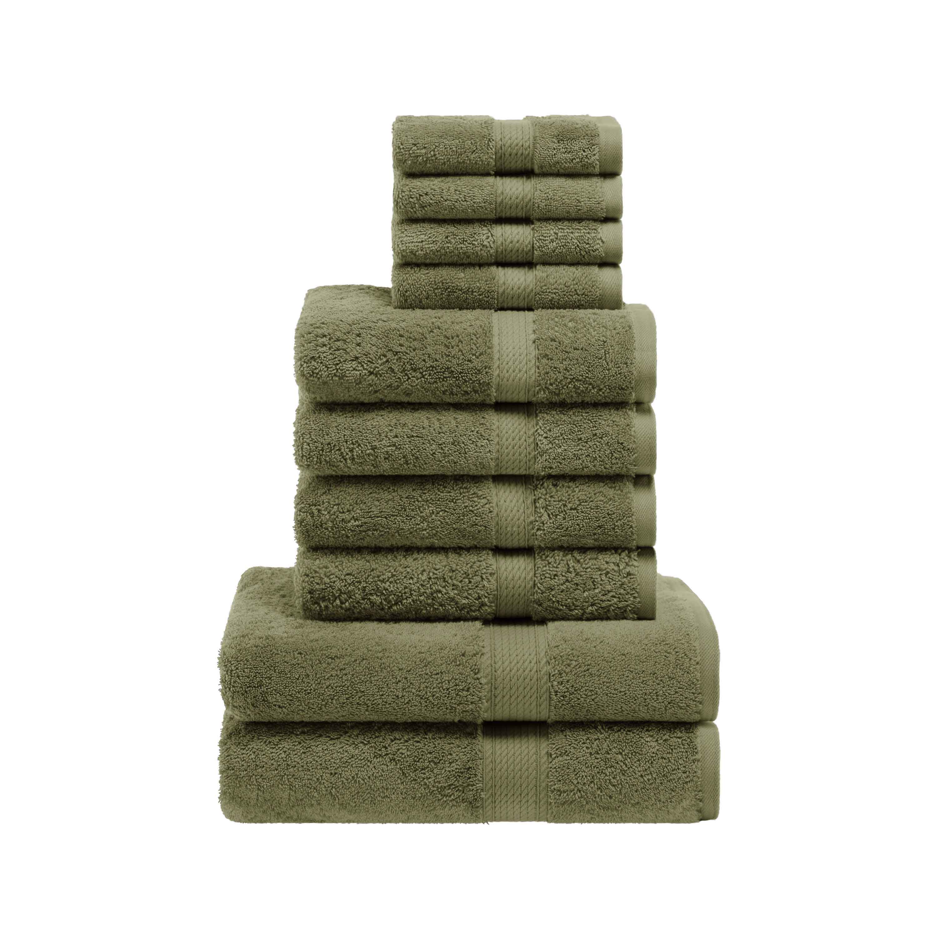 Premium Egyptian Cotton 10-Piece Towel Set - Ultra Soft, Heavyweight & Plush for Bath, Spa & Luxury Home Use
