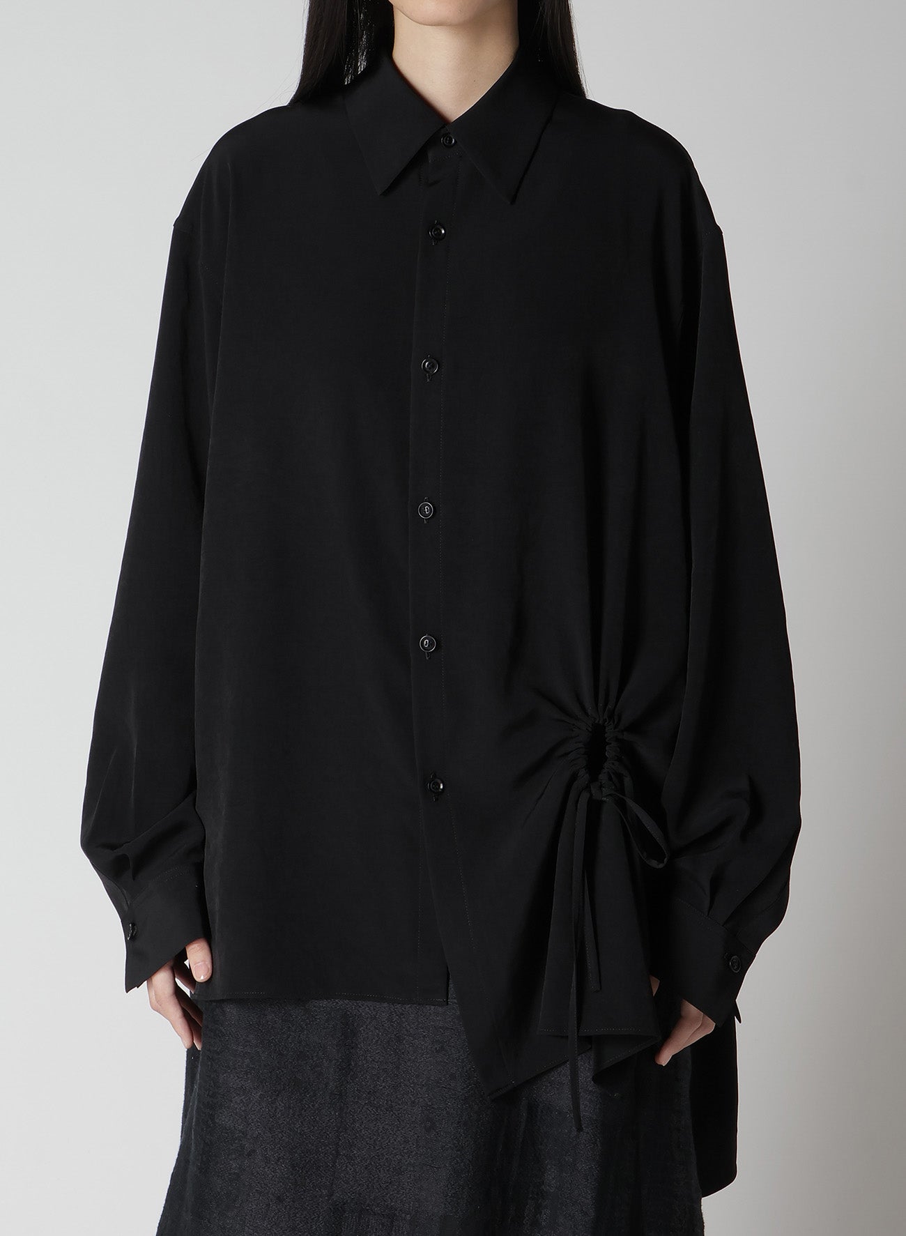 Elegant Crepe de Chine Circle Gathered Blouse for Women | Flowy Casual & Office Wear | Perfect for Work, Dates & Special Occasions