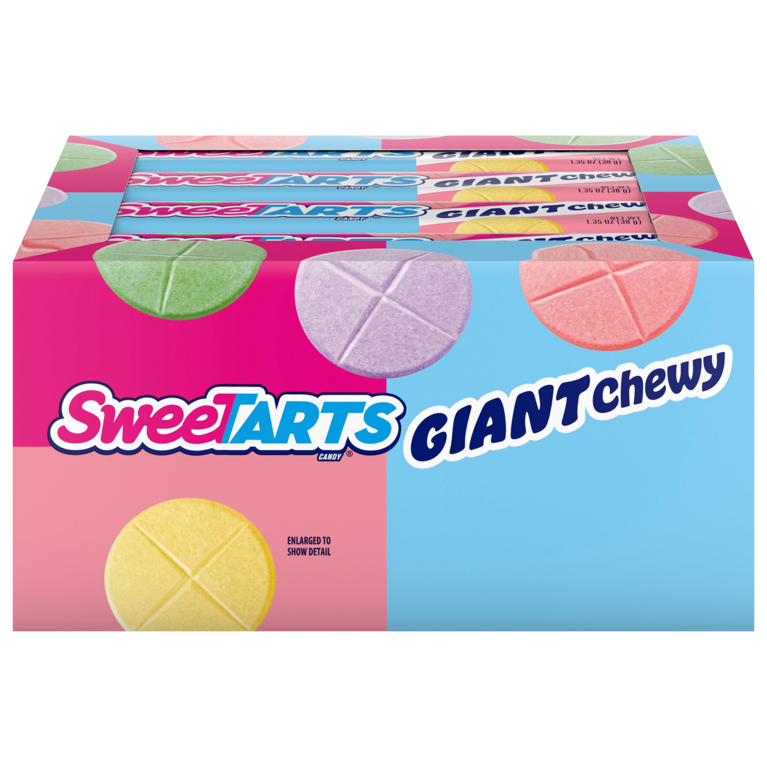 SweeTARTS Giant Chewy Candy - Sweet & Tart Flavored Bulk Candy (1.35 oz, 36 Count) - Perfect for Halloween, Parties, and Office Snacks