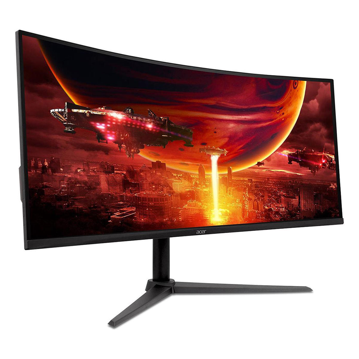 Acer Nitro XZ340CUH 34 Inch WQHD 100Hz Curved Gaming Monitor - Ultra-Wide VA Display for Immersive PC & Console Gaming Experience