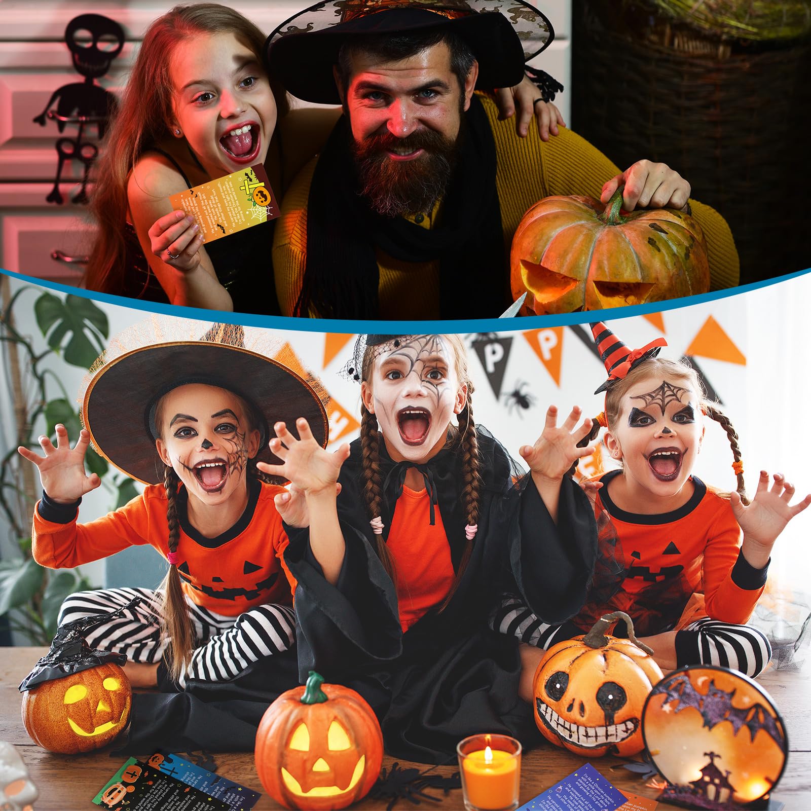 200 Pcs Halloween Prayer Cards with Bible Verses - Pumpkin Pocket Prayer Cards Bulk for Kids, Church Baptism Gifts, Halloween Party Favors & Sunday School Supplies - Perfect for Trick-or-Treating, Bible Study & Religious Events