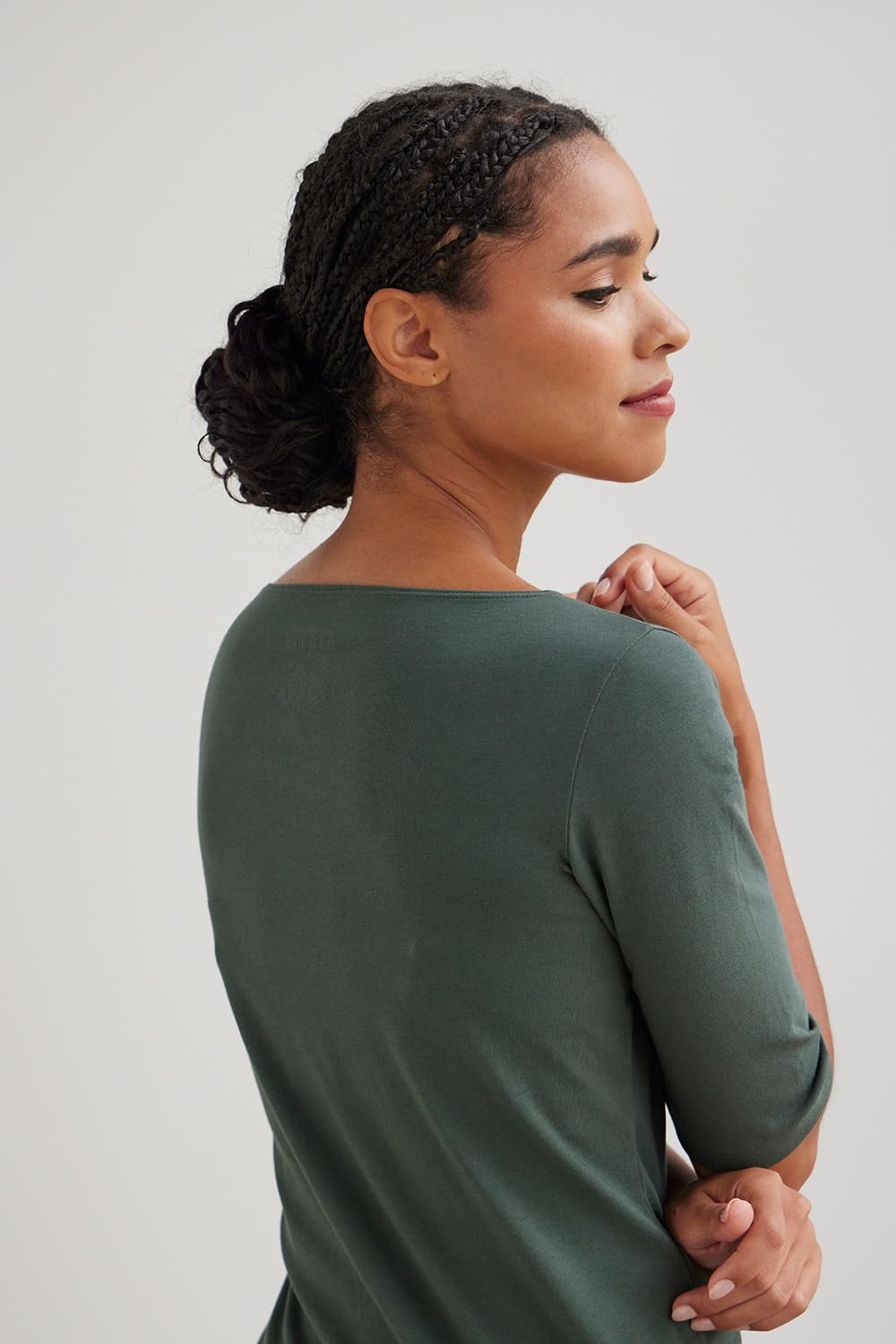 Organic Pima Cotton Women's Half Sleeve Boat Neck T-Shirt - Soft & Breathable Casual Top for Summer, Work & Everyday Wear