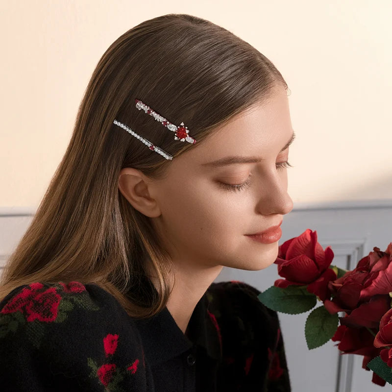 Elegant Rose Bobby Pins for Women - Hair Clips with Floral Design for Wedding, Prom, and Everyday Use