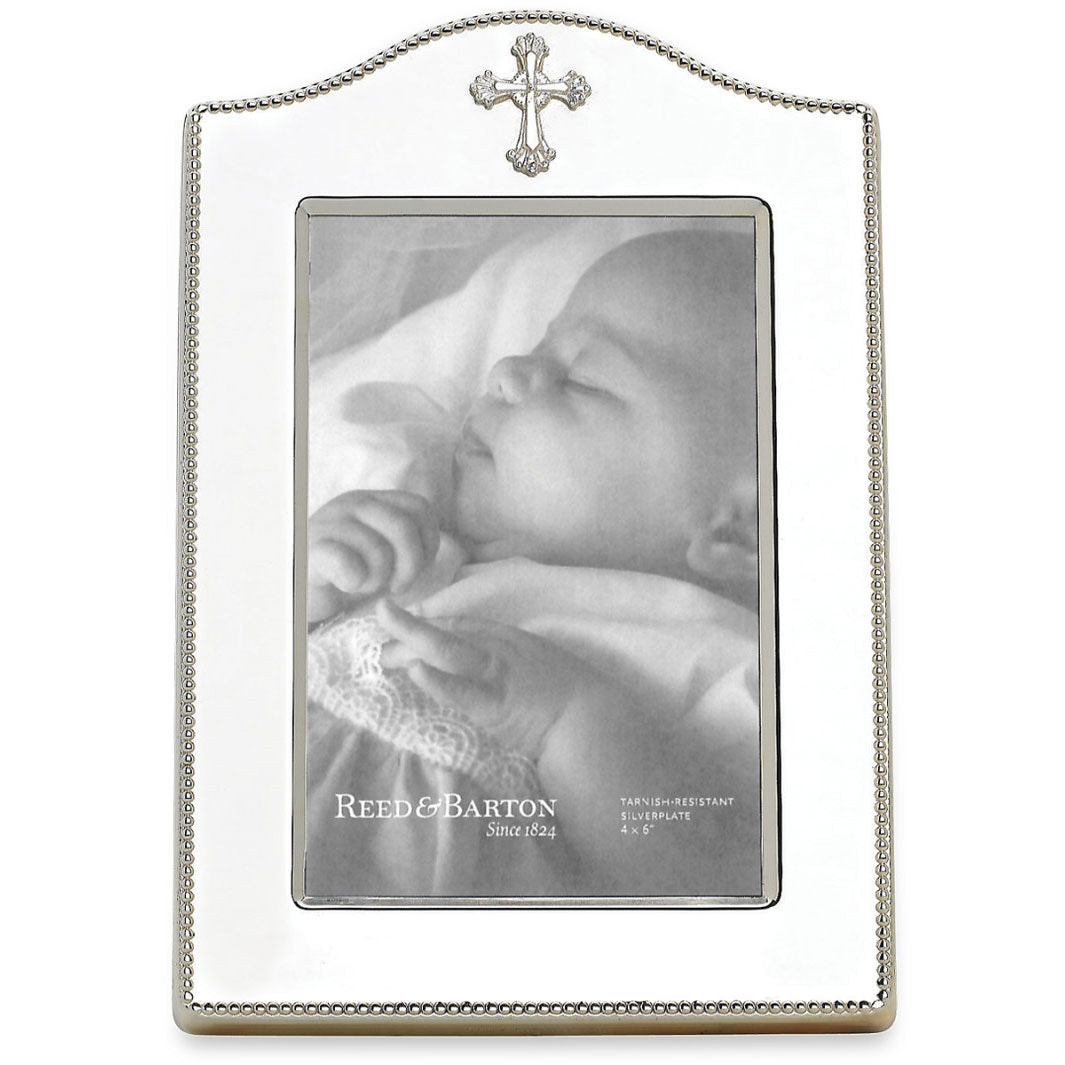 Silver Plated Abbey Cross 4x6 Picture Frame - Perfect for Home Decor, Wall Display & Gift Giving