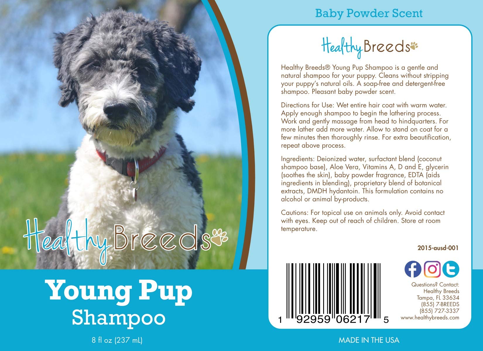 Healthy Breeds Aussiedoodle Puppy Shampoo - 8 oz Gentle Cleansing Formula for Soft Coat & Sensitive Skin | Perfect for Bath Time & Grooming Routine
