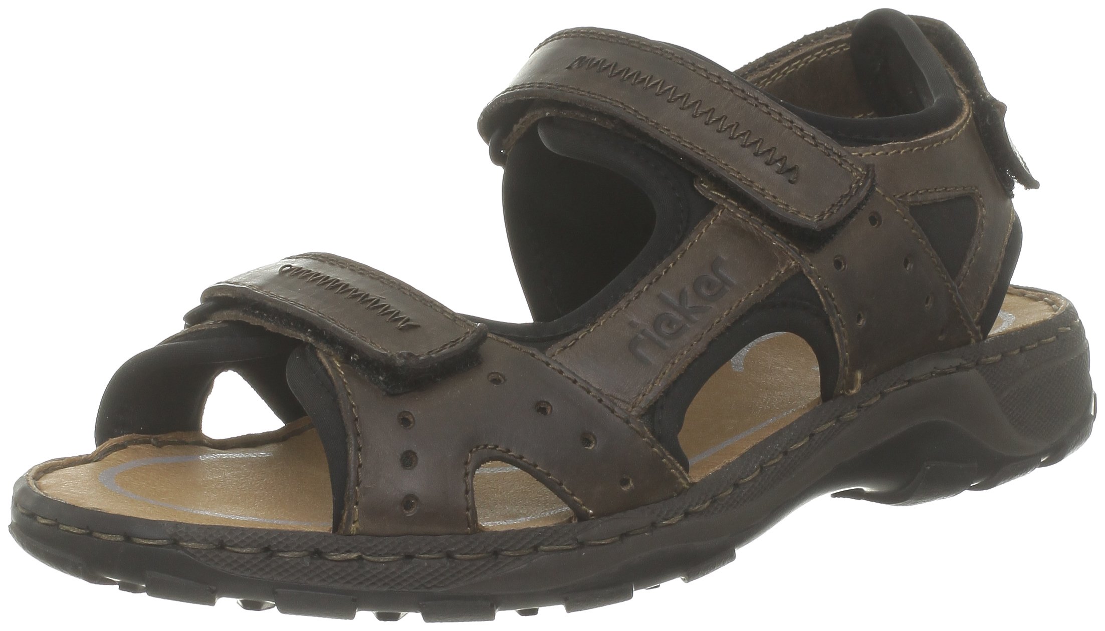 Rieker Men's Christian 26061 Leather Sandals - Comfortable & Stylish Summer Footwear for Walking, Travel & Casual Outings