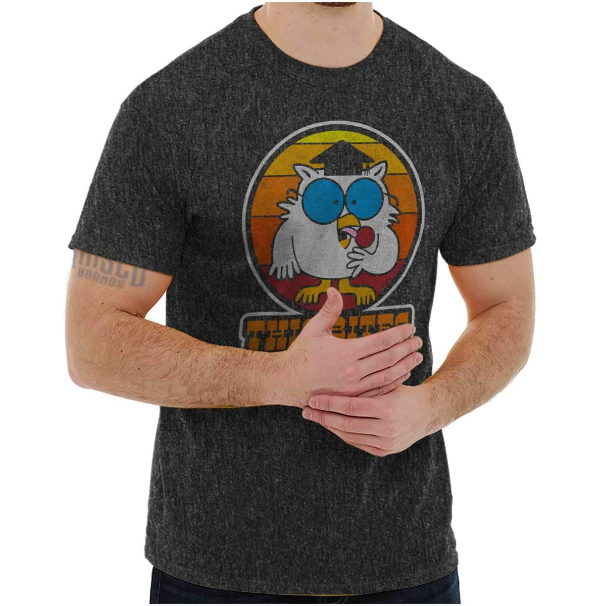 Funny Mr Owl Tootsie Pop Graphic T-Shirt for Men & Women - Vintage Candy Lover Tee for Casual Wear & Gift Giving